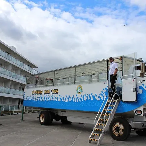 Boarding by the ladder beside a cruise ship